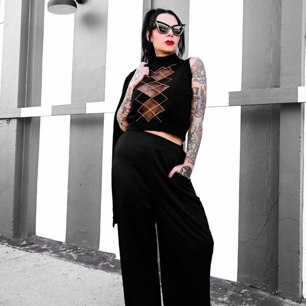 Foxblood Jawbreaker Courtney Shayne vest (Black & grey)